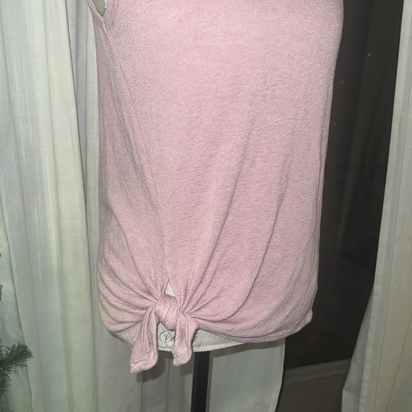 Bobeau light pink sleeveless womens blouse side knot tie shirt casual top Medium - Picture 2 of 8